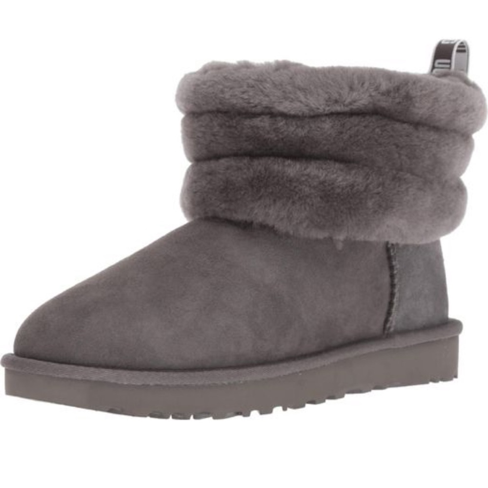 UGG Classic Mini Fluff Quilted Gray Size 9